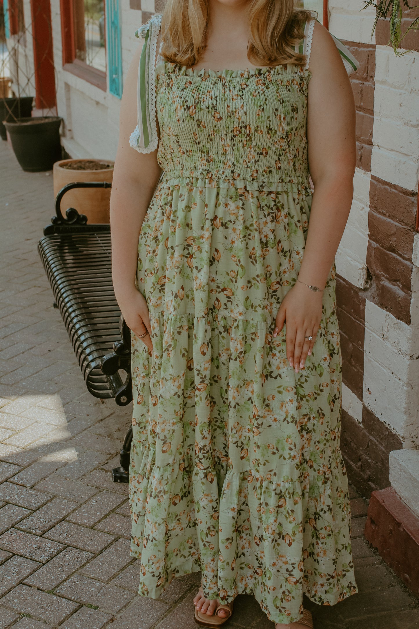 Garden Floral Midi - Lime sage