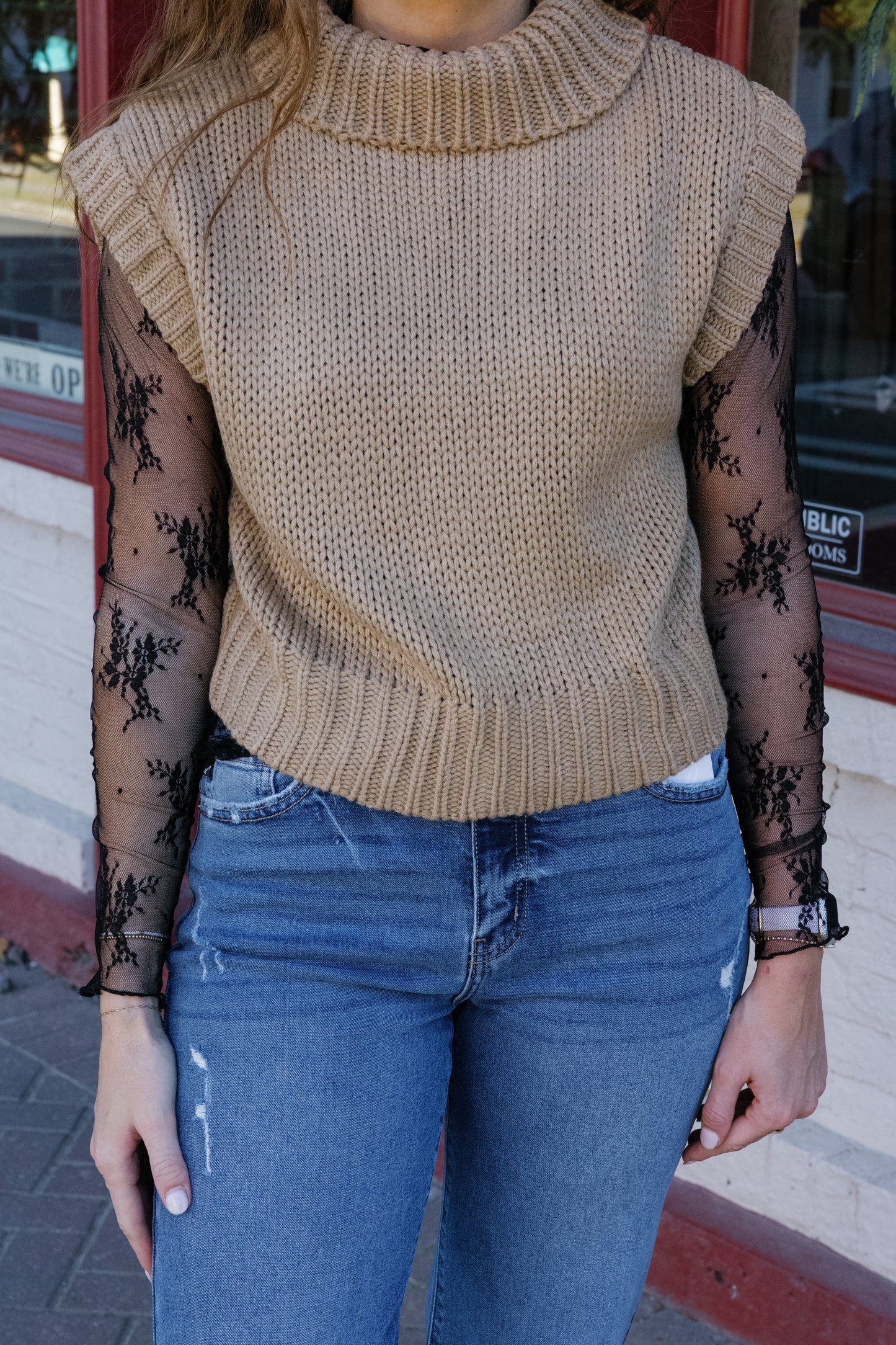 Gracie Sweater Top - Tan