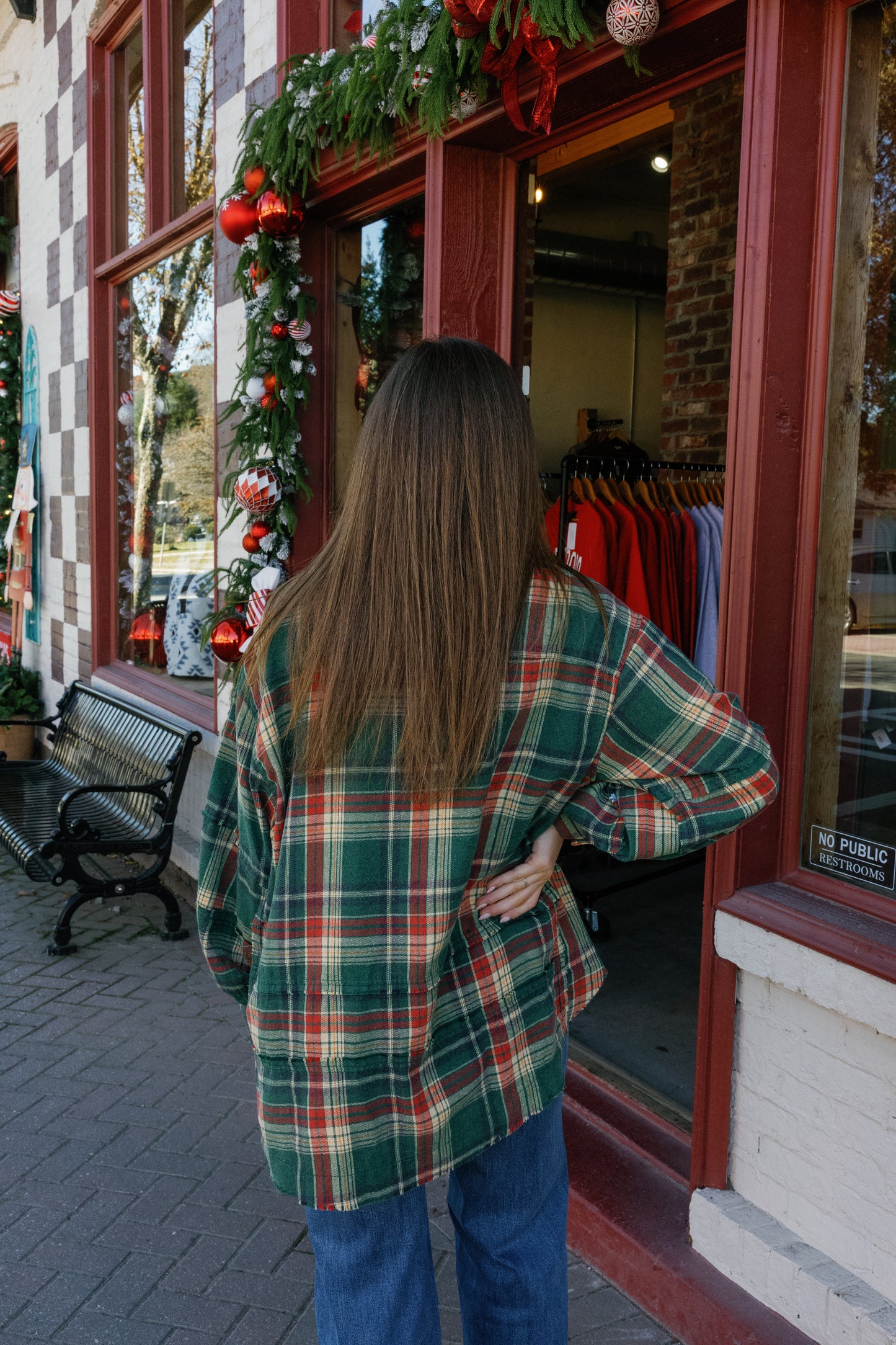 Jace Flannel Top - Pine Green