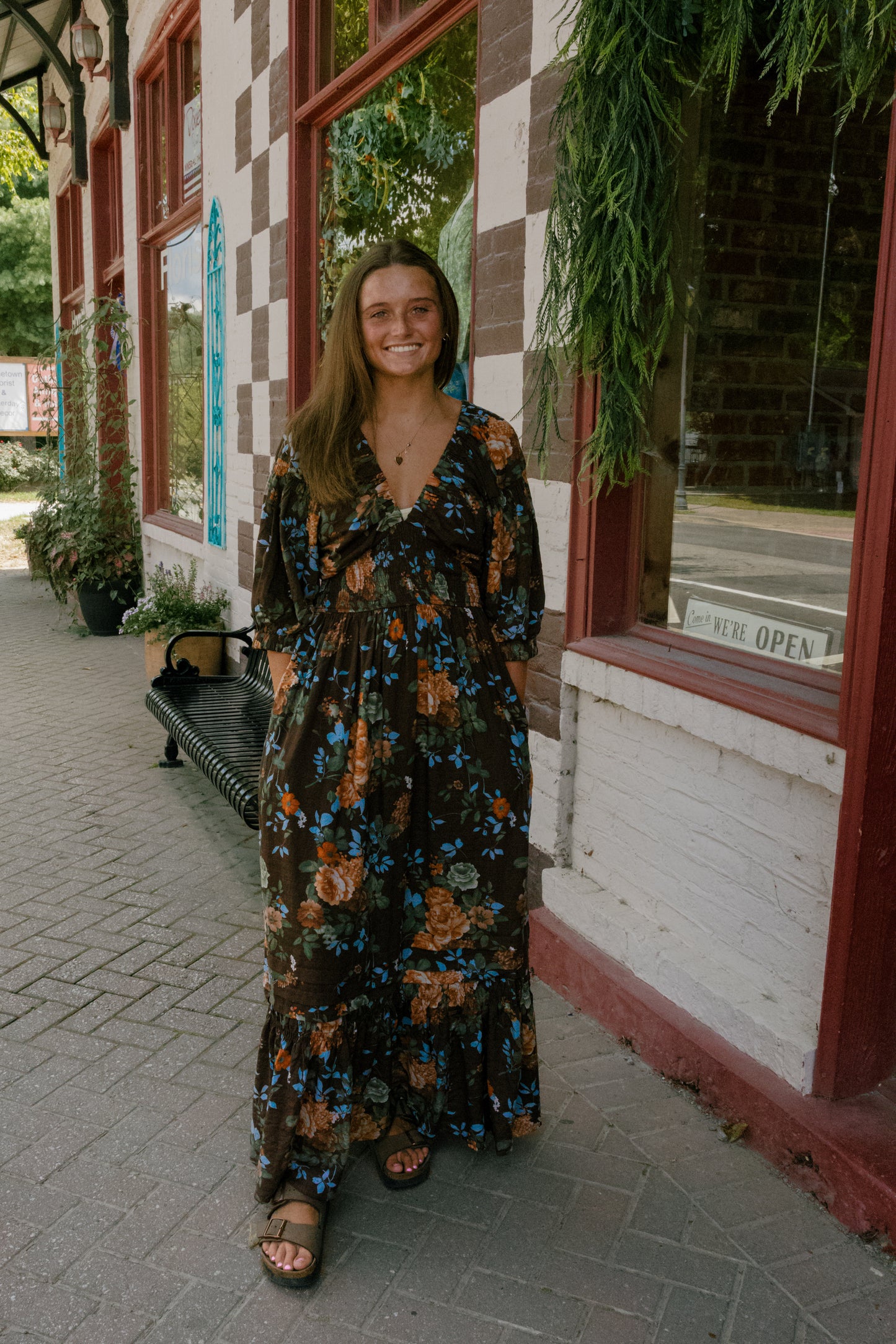 Audrie Midi Dress - Brown