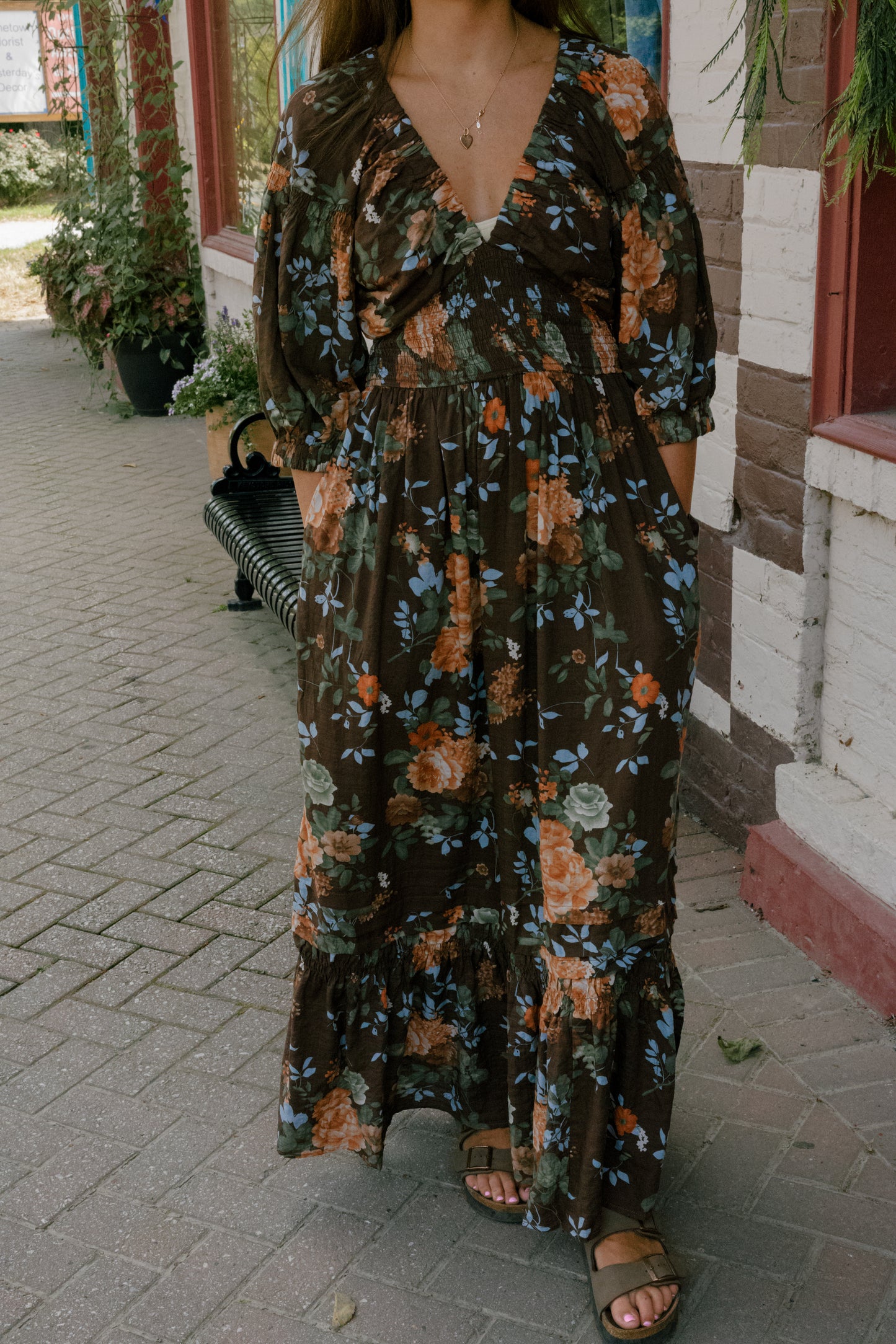 Audrie Midi Dress - Brown