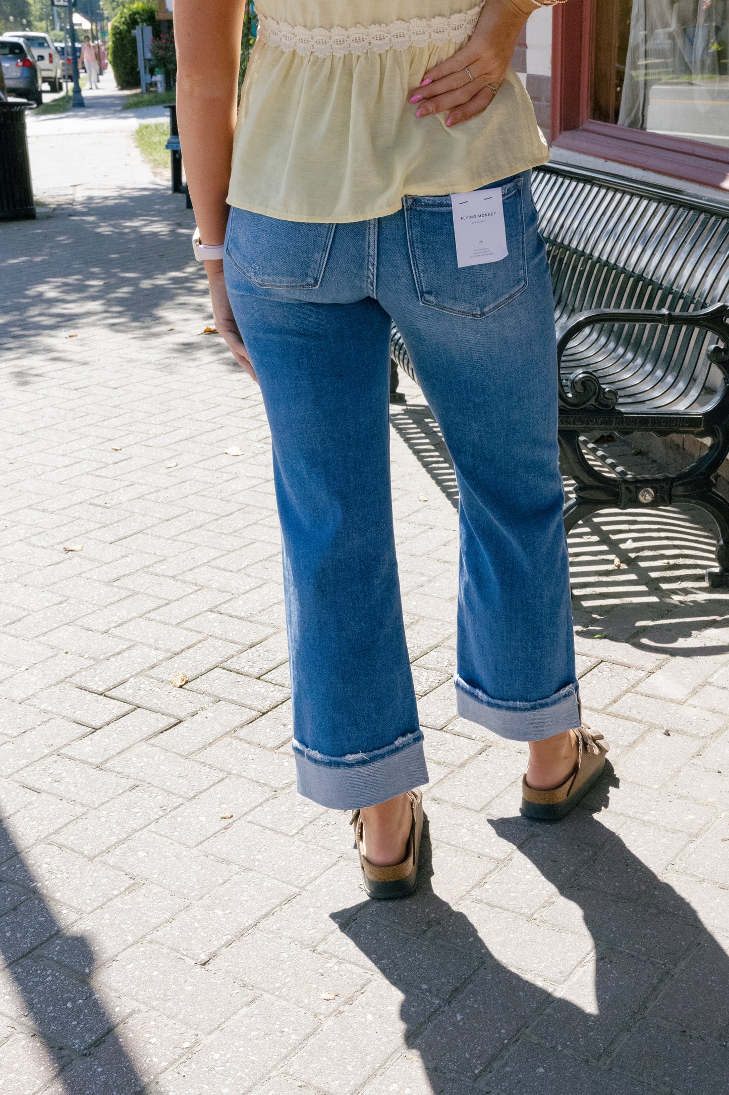 Dark Stone Cuffed Jeans