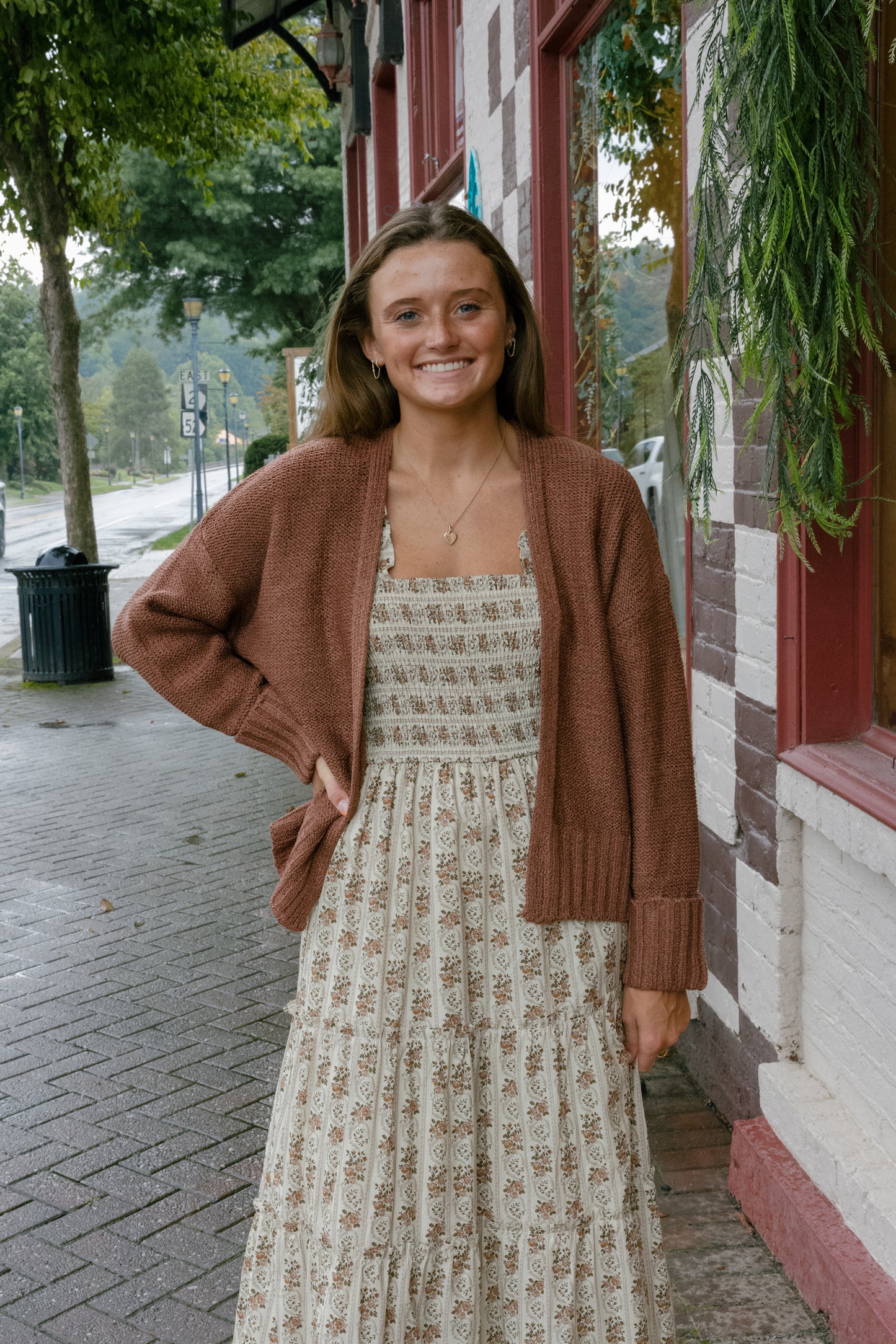 Lyla Sweater Cardigan - Rust