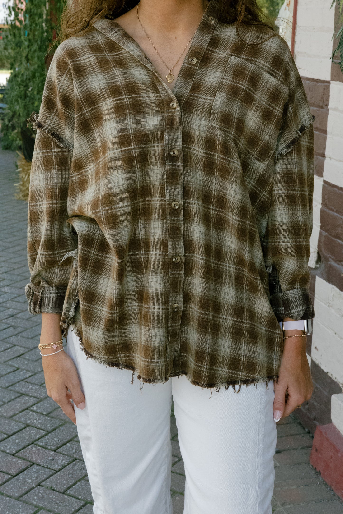 Zoie Flannel Top - Chocolate
