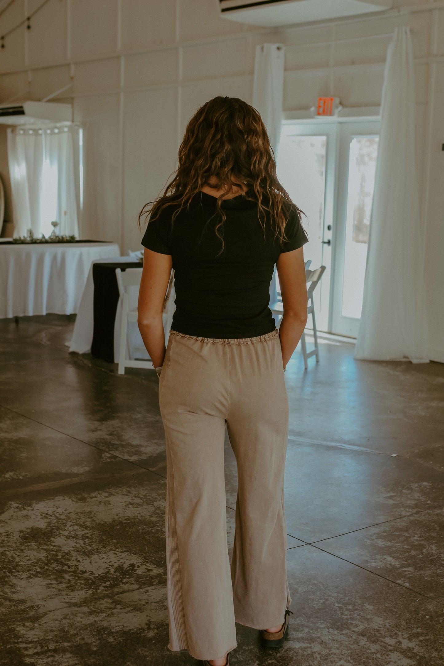 Maddie Mineral Wash Pants - Latte