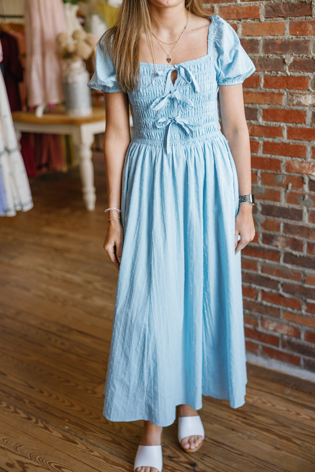 Isabella Midi Dress - Blue