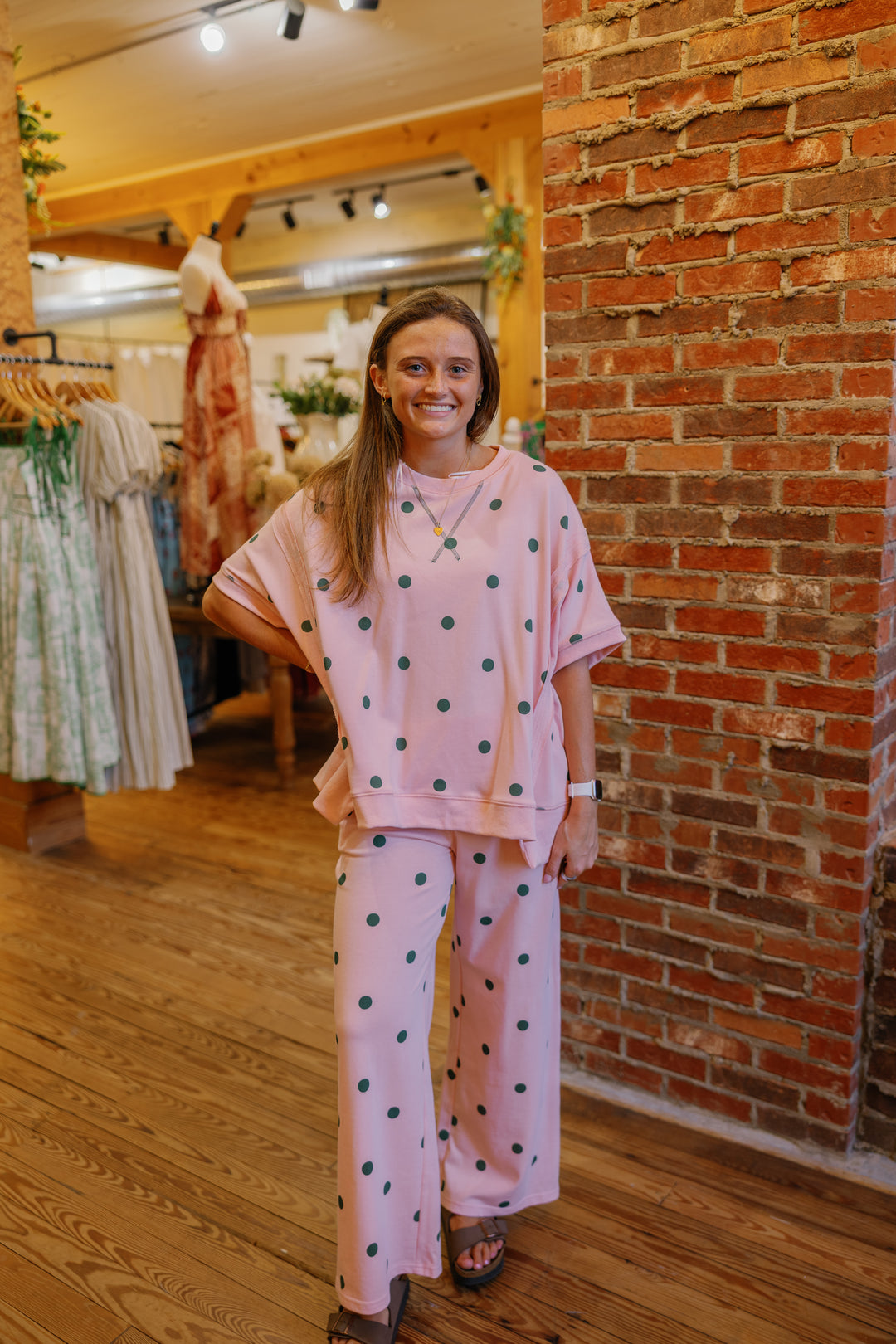 Perfect Polka Dot Set (Pants Only) - Pink/Green