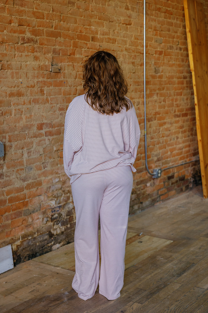 Striped Lounge Top - Pink