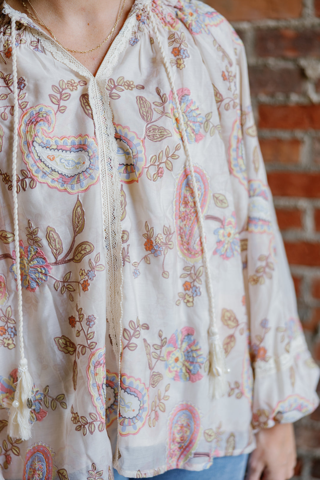 Boho Paisley Blouse Top