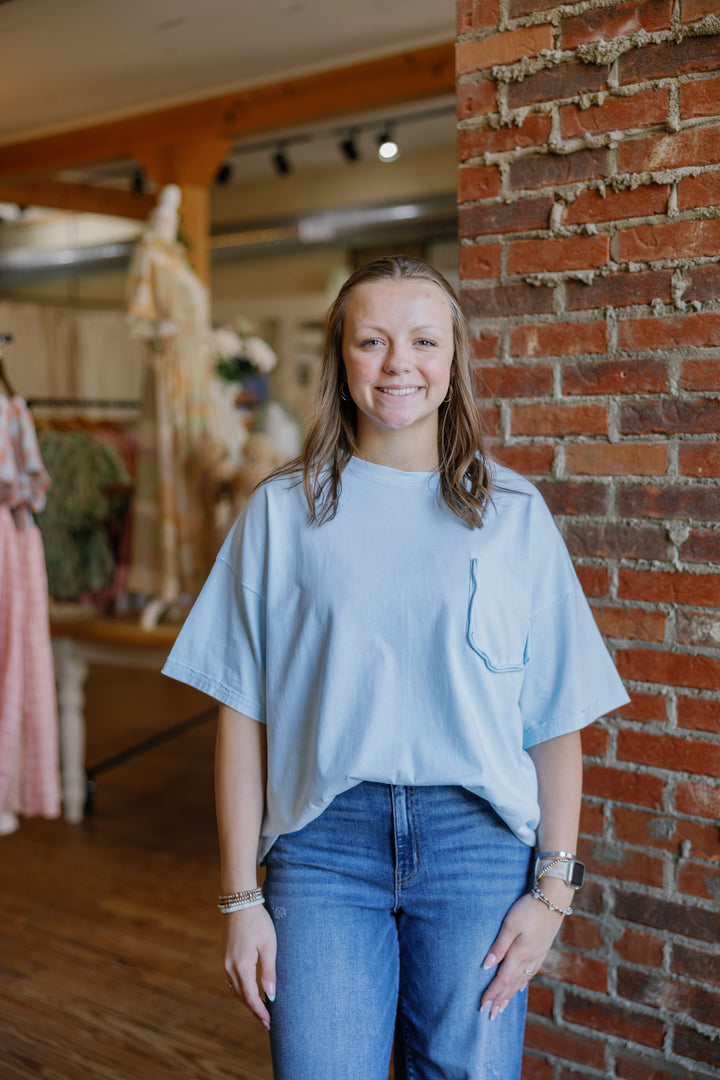 Millie Pocket Tee - Blue