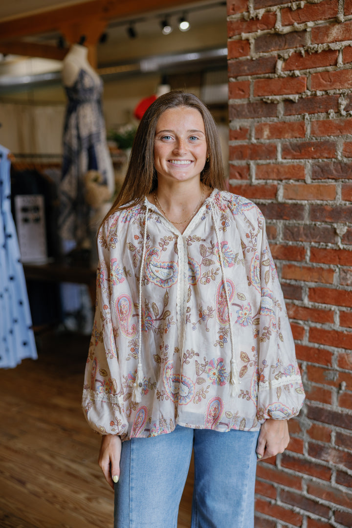 Boho Paisley Blouse Top