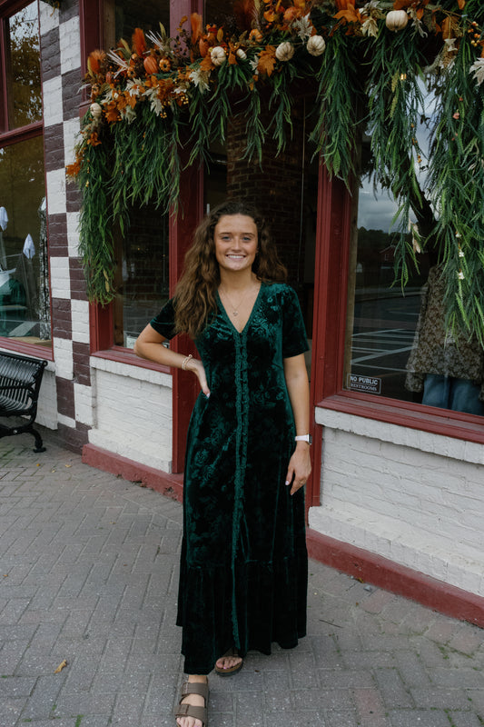 Morgan Midi Dress - Emerald