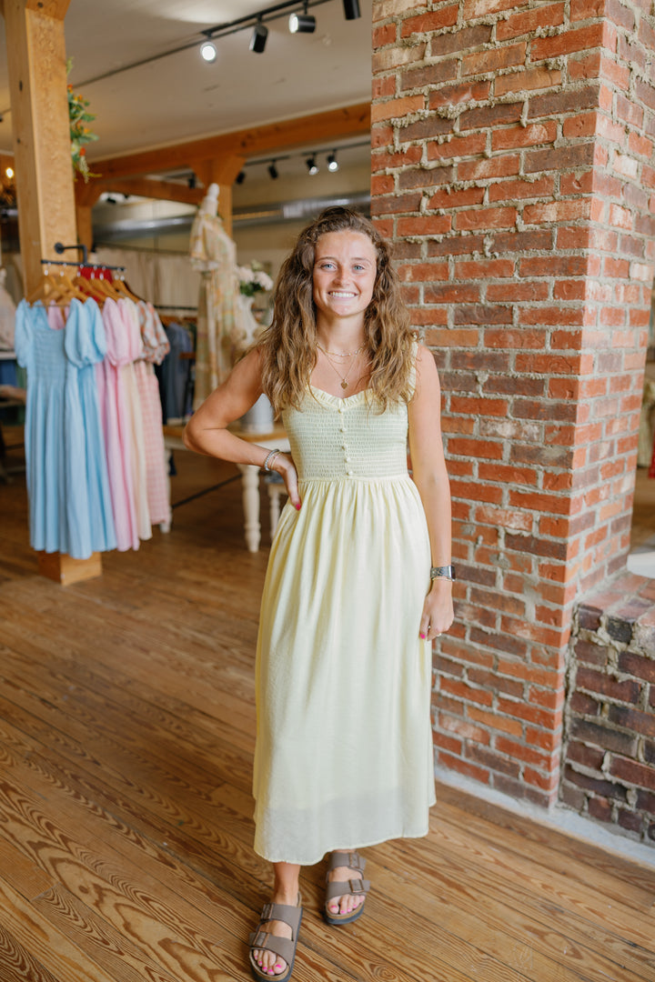 Kenzie Midi Dress - Yellow