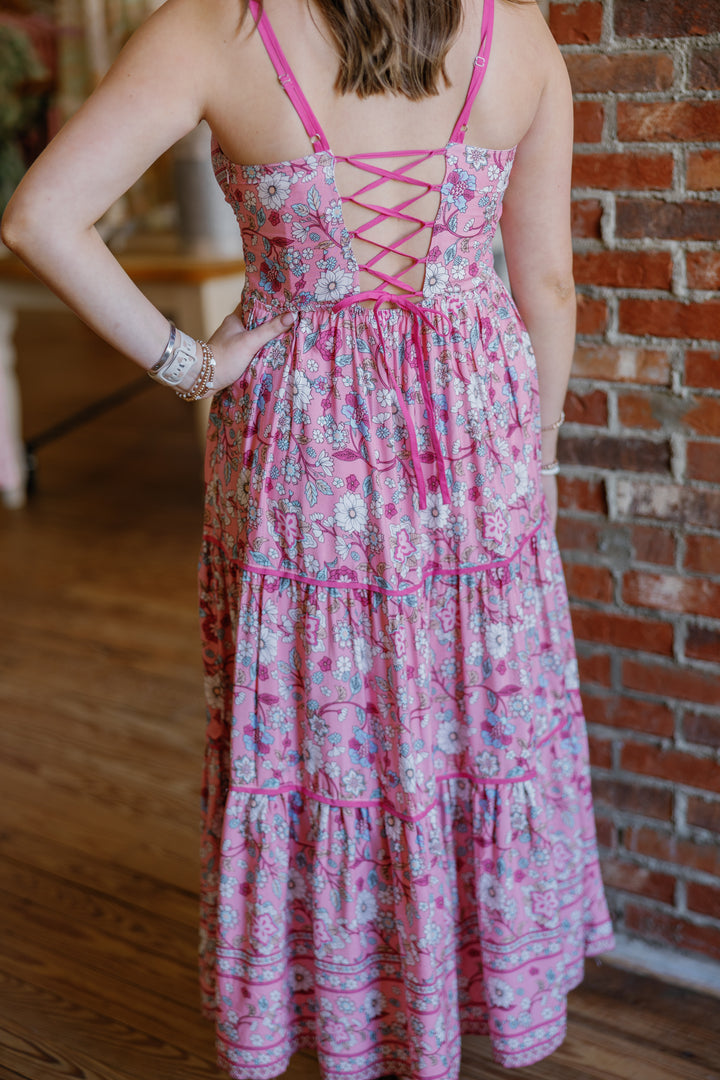 Maggie Midi Dress - Pink
