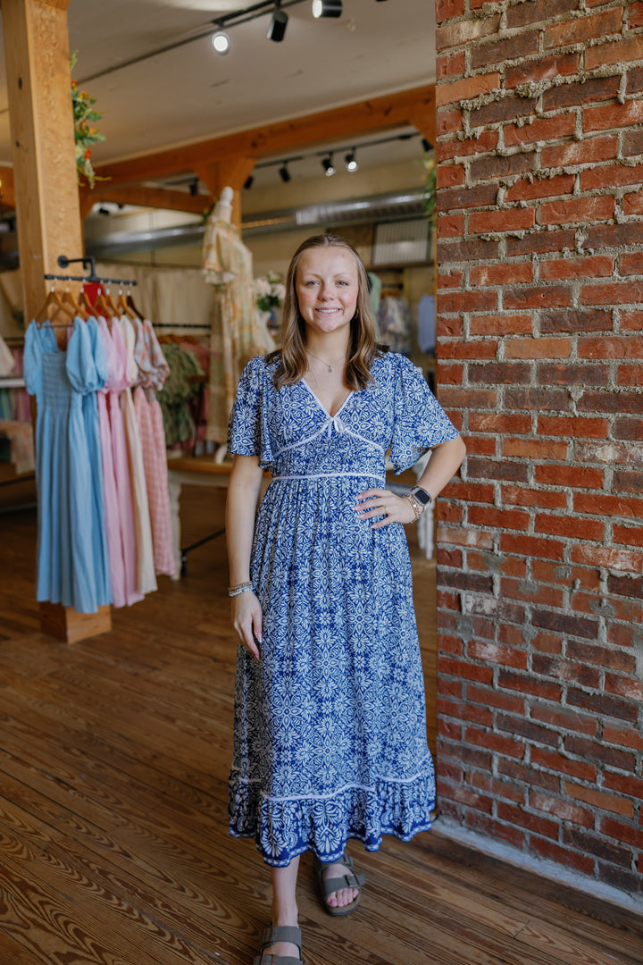 Daisy Midi Dress - Indigo