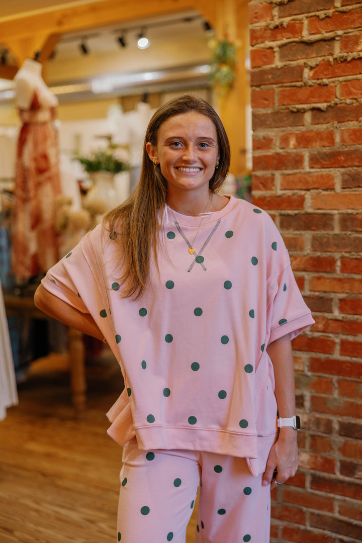 Perfect Polka Dot Set (Pants Only) - Pink/Green