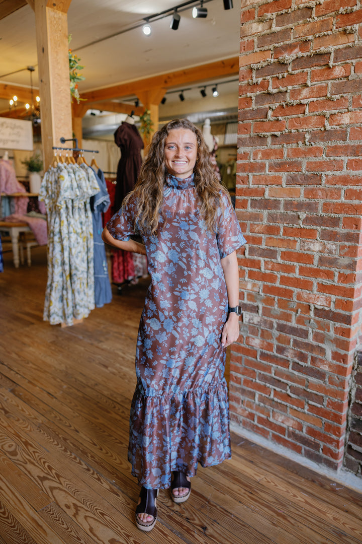 Lina Midi Dress - Brown