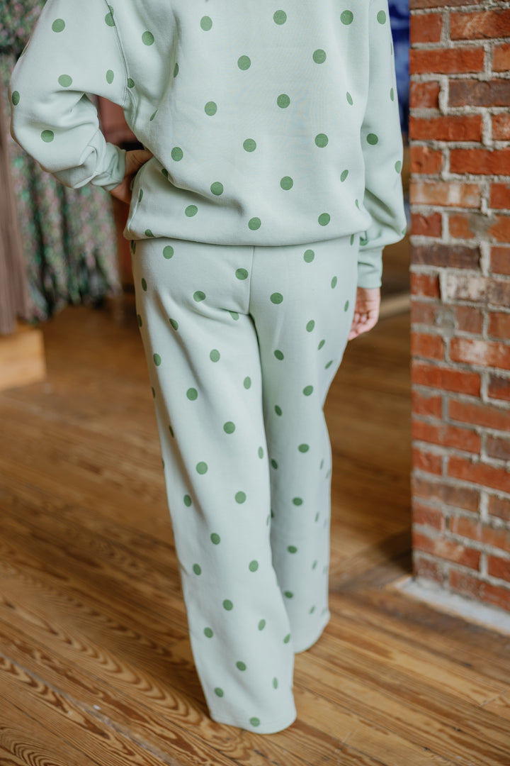 Polka Dot Pants - Sage