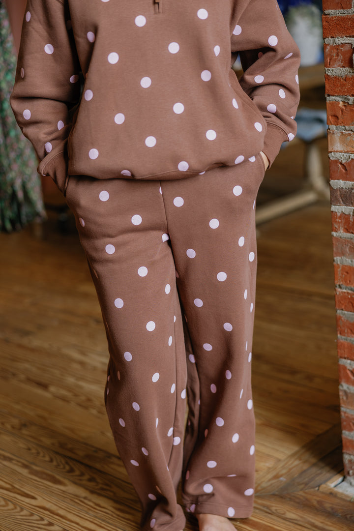 Polka Dot Pants - Brown