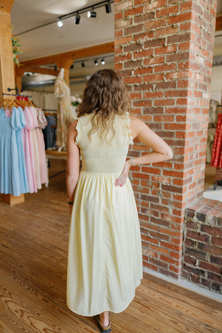 Kenzie Midi Dress - Yellow