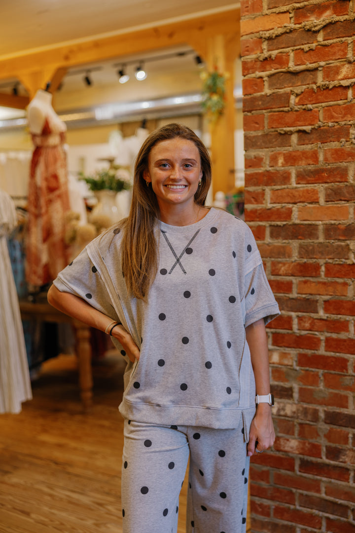 Perfect Polka Dot Set (Pants Only) - Grey/Black