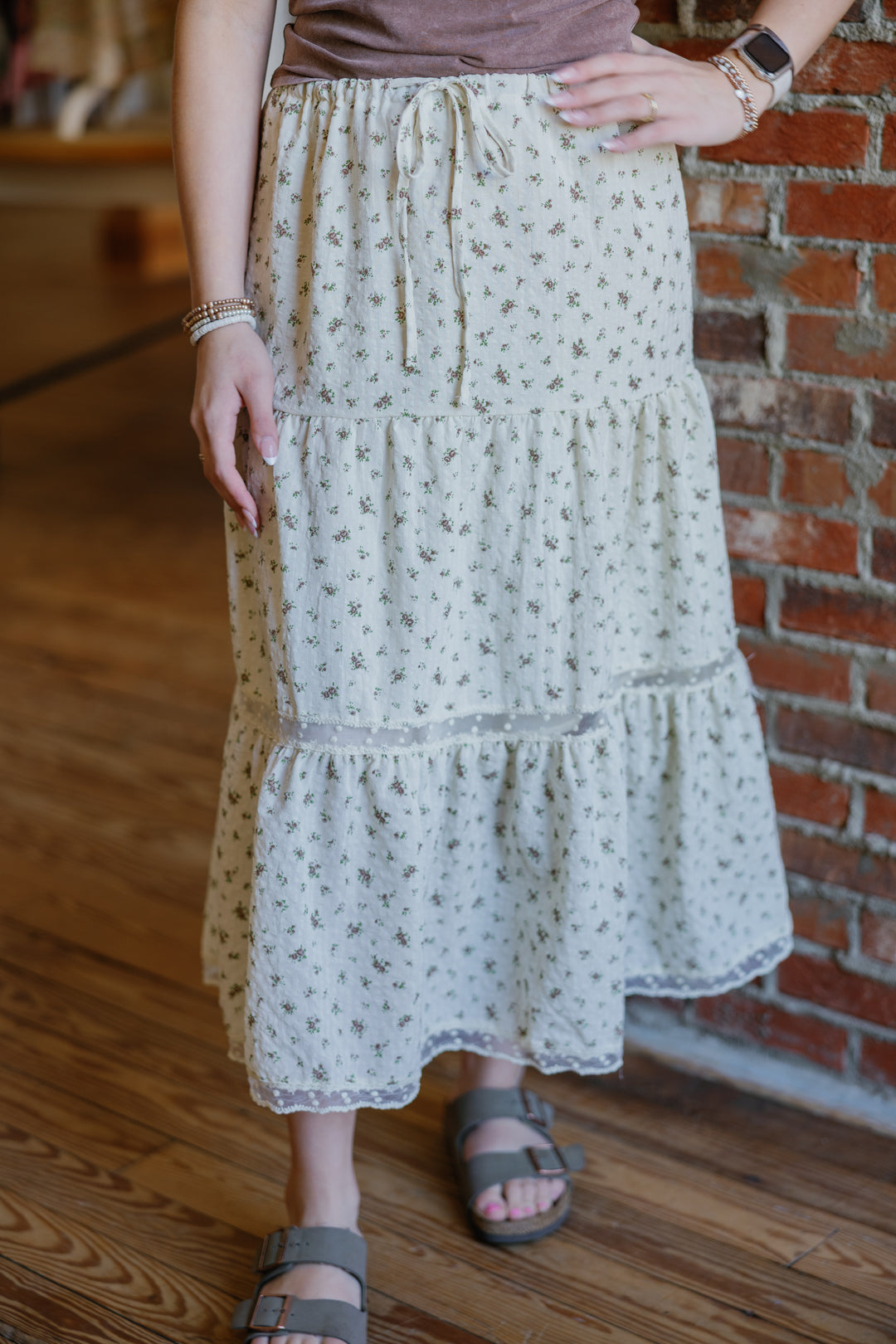 Nelly Midi Skirt - Brown
