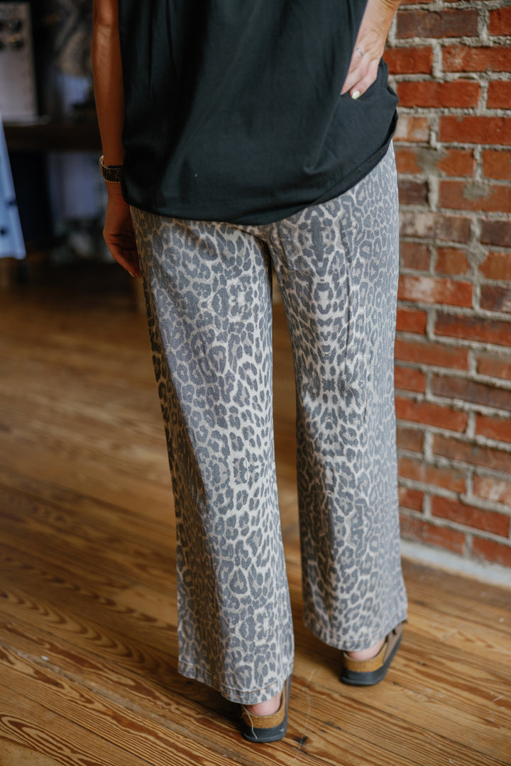 Leopard Wide Leg Pants