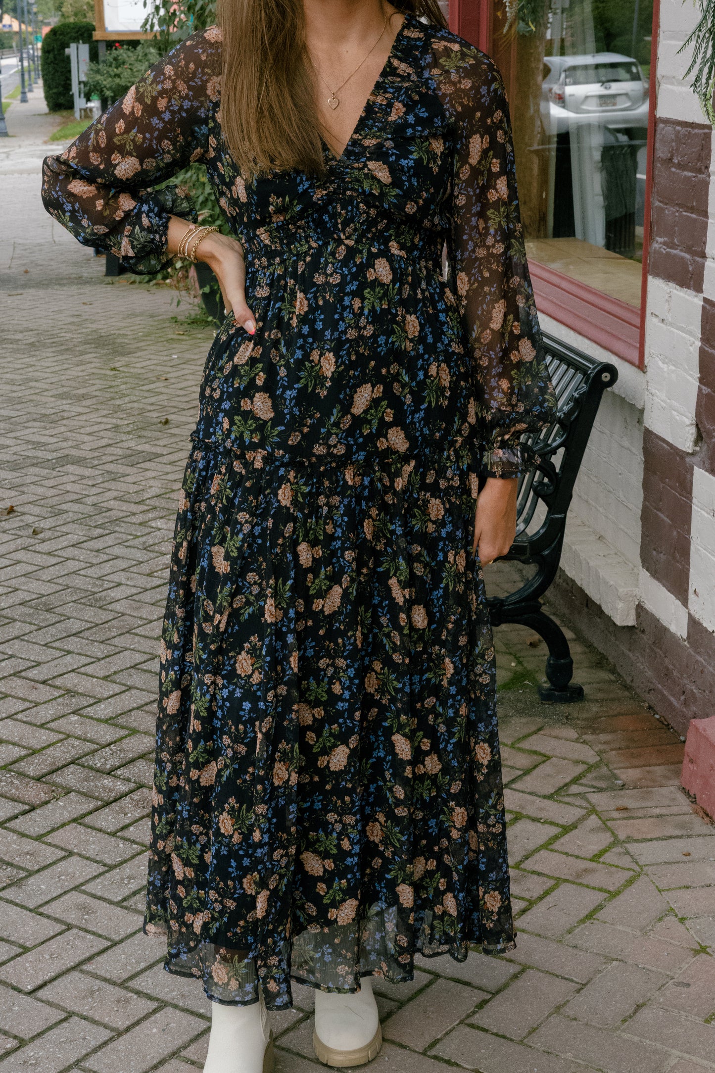 Rebecca Midi Dress - Midnight Floral