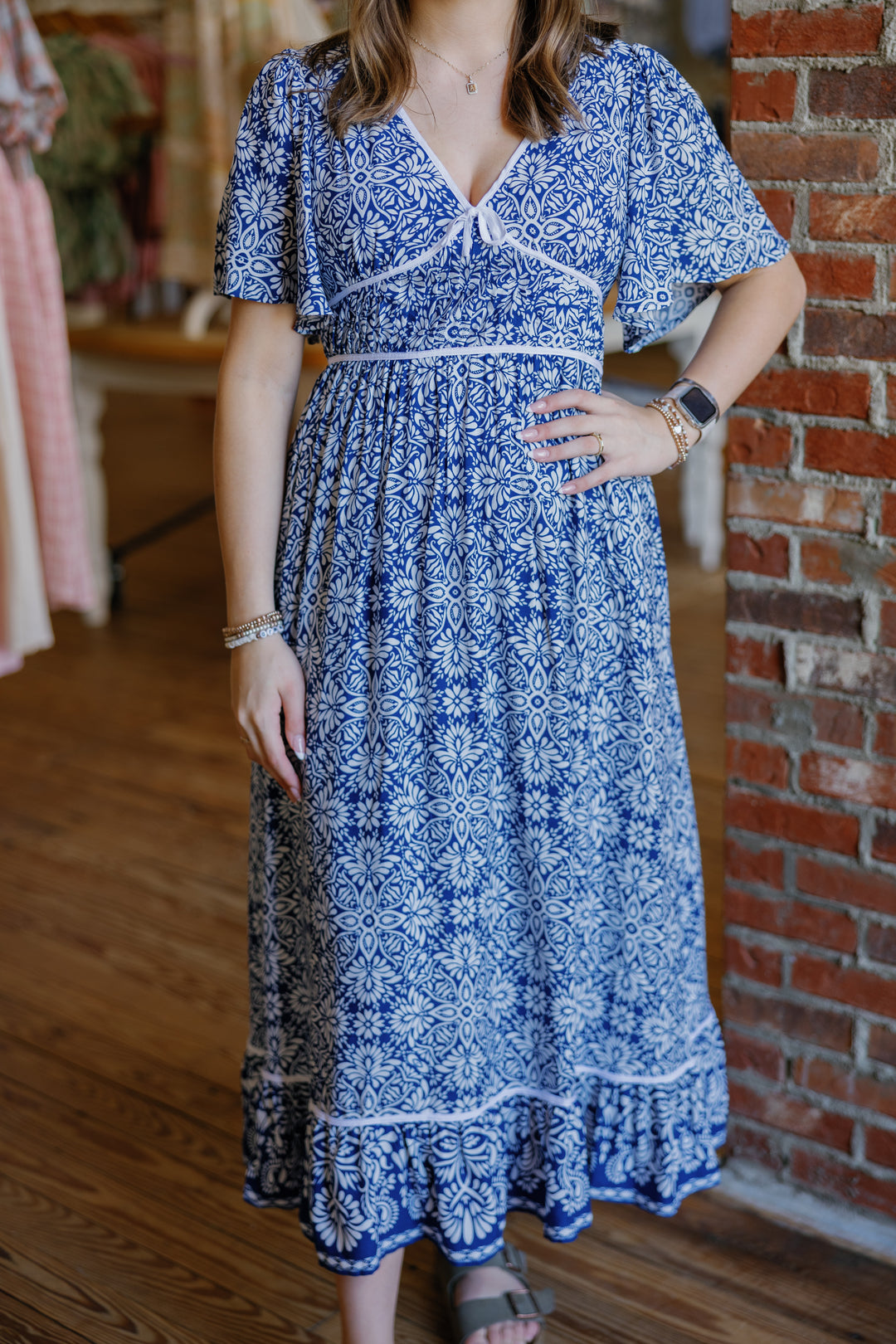 Daisy Midi Dress - Indigo