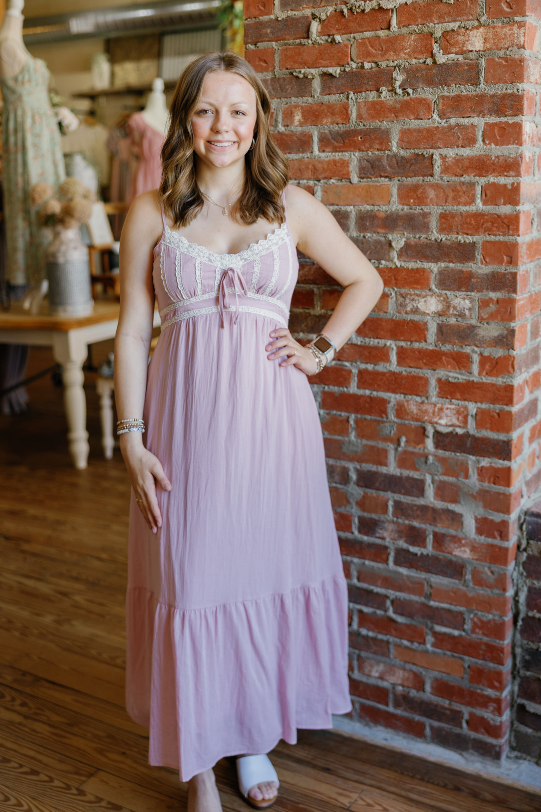 Macie Midi Dress - Dusty Pink Rustic Roots Boutique Macie Midi Dress - Dusty Pink Rustic Roots Boutique