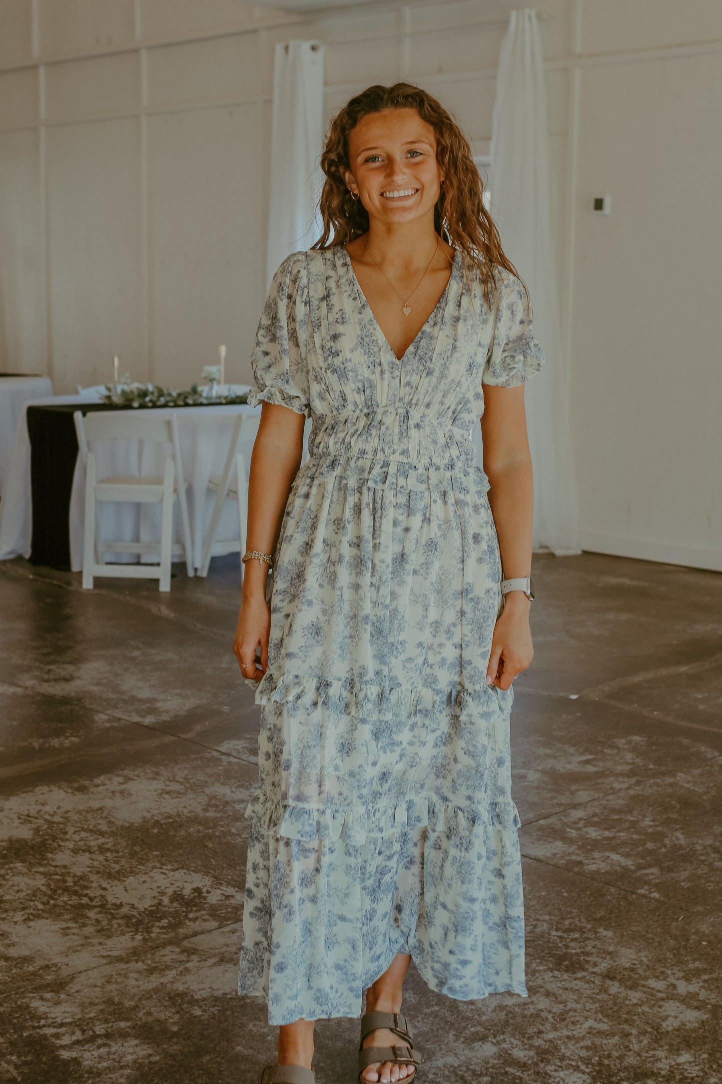 Blue Paysage Midi Dress