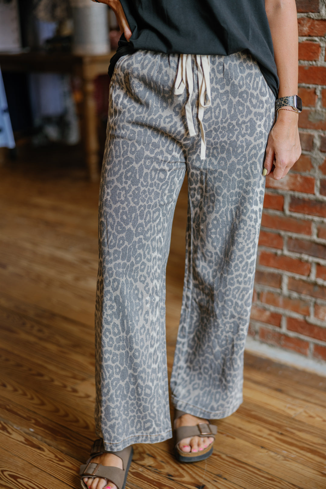 Leopard Wide Leg Pants