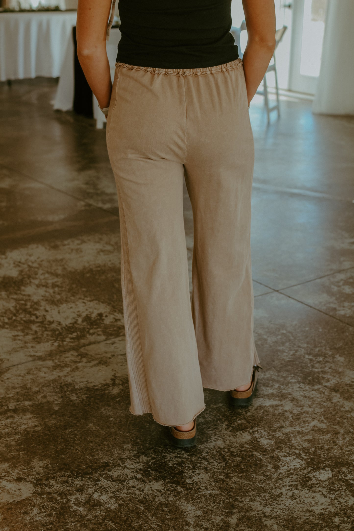 Maddie Mineral Wash Pants - Latte