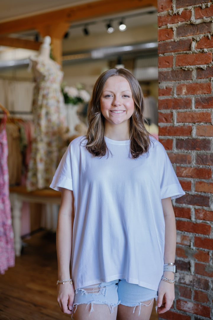Sarah Slouchy Tee - White