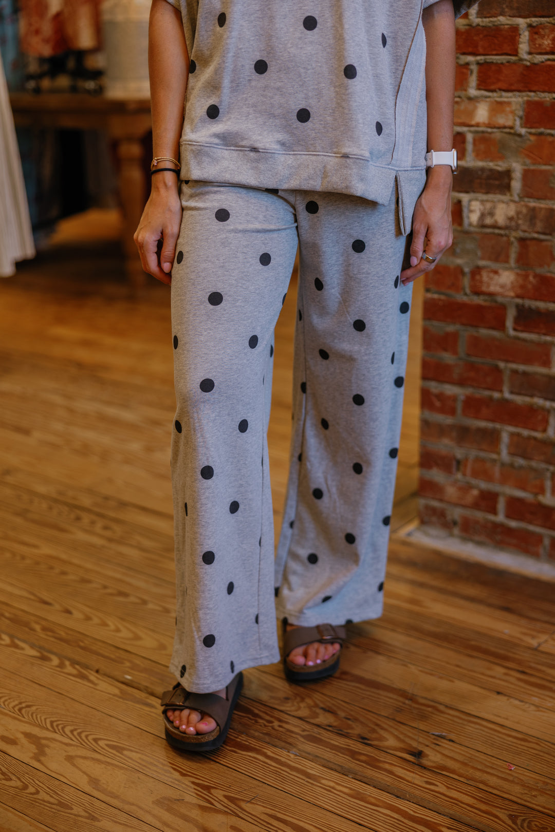 Perfect Polka Dot Set (Pants Only) - Grey/Black