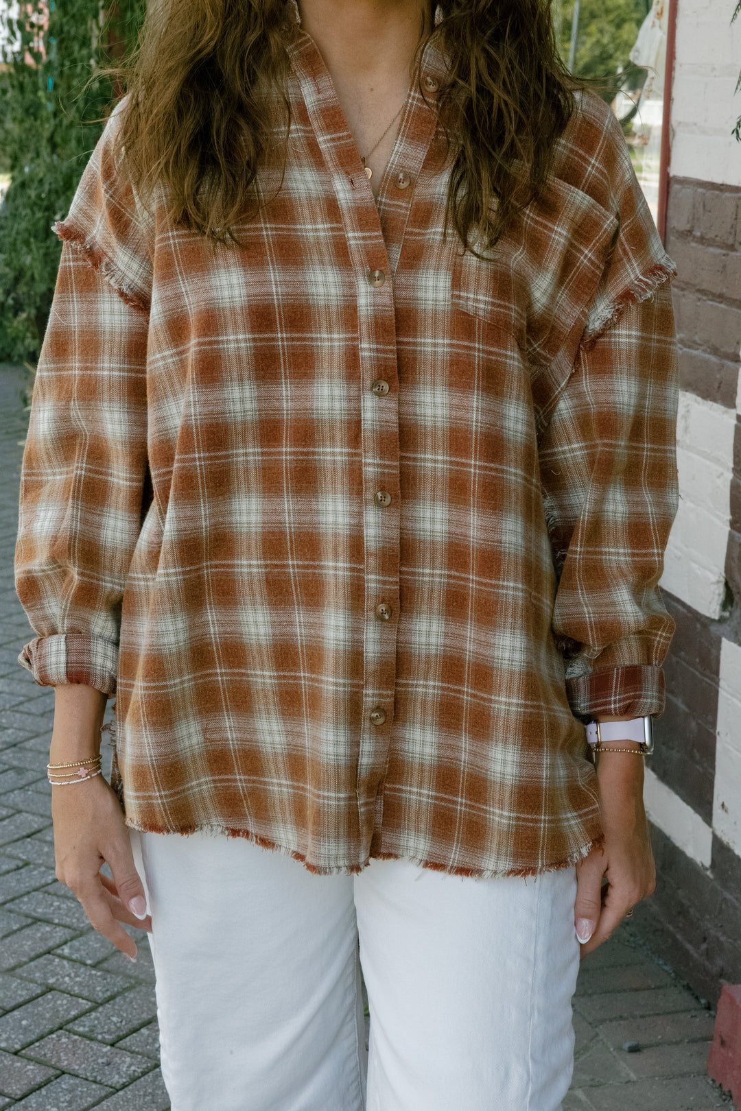 Plaid Flannel Top - Red