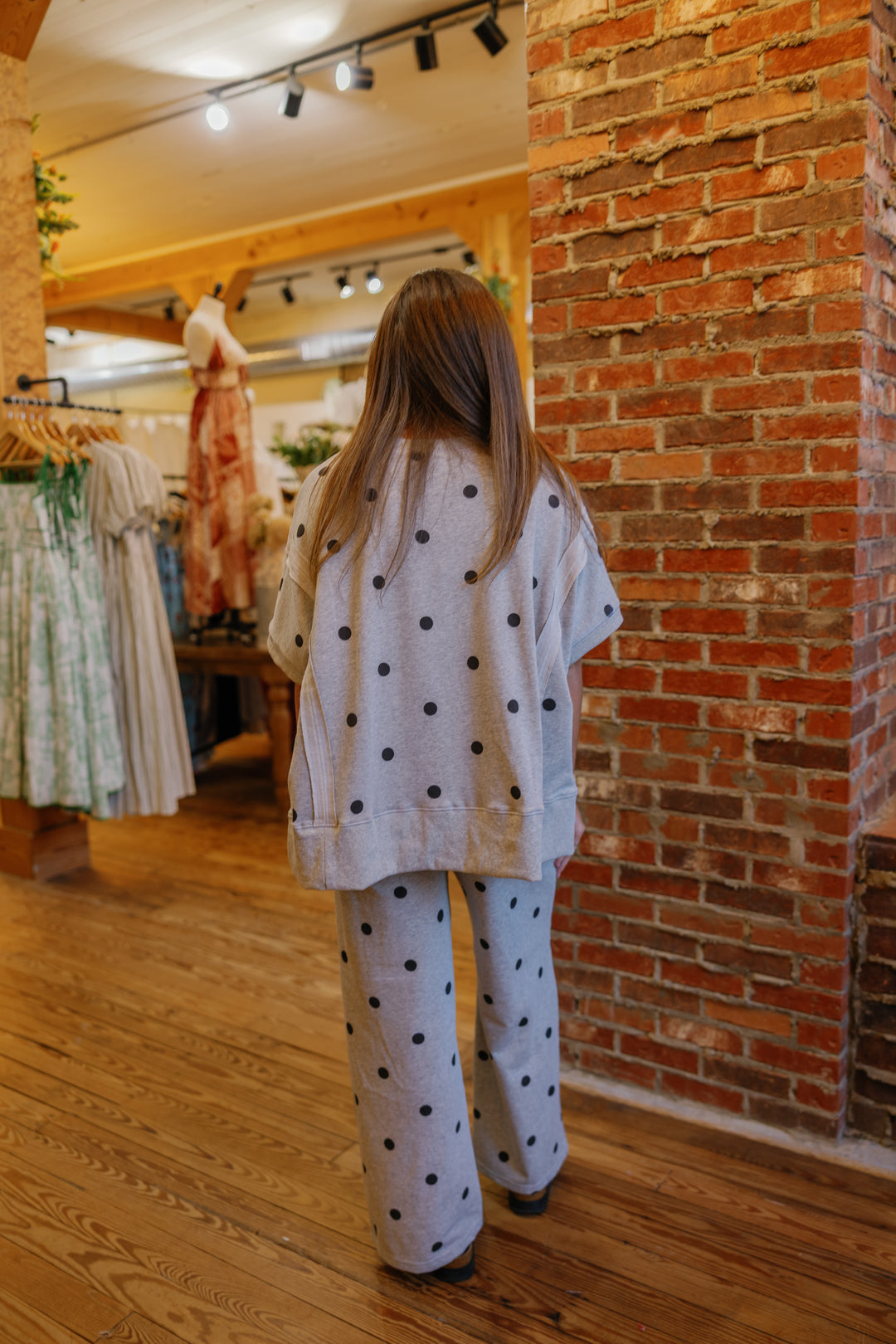 Perfect Polka Dot Set (Pants Only) - Grey/Black