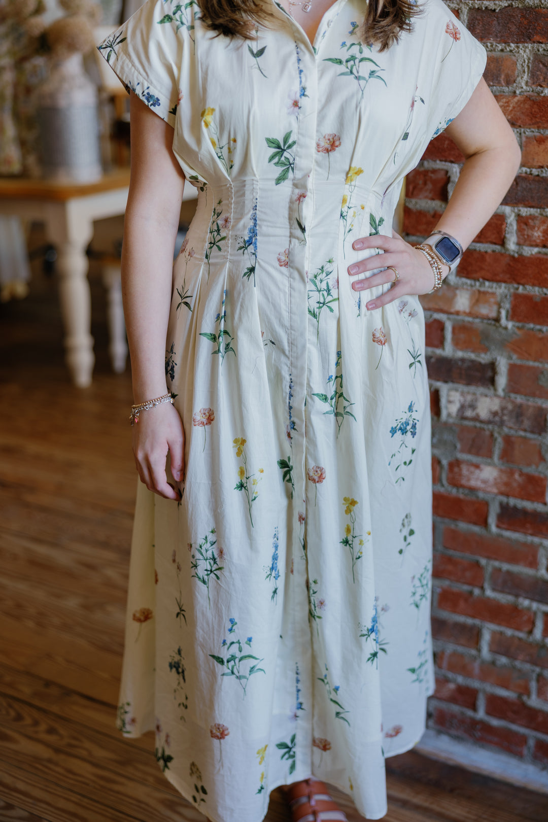 Katy Midi Dress - Cream