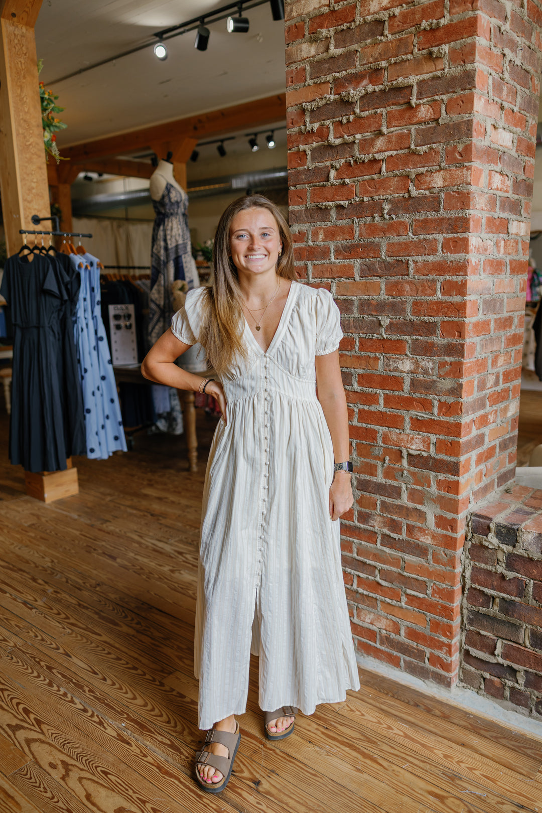Cameron Midi Dress - Natural