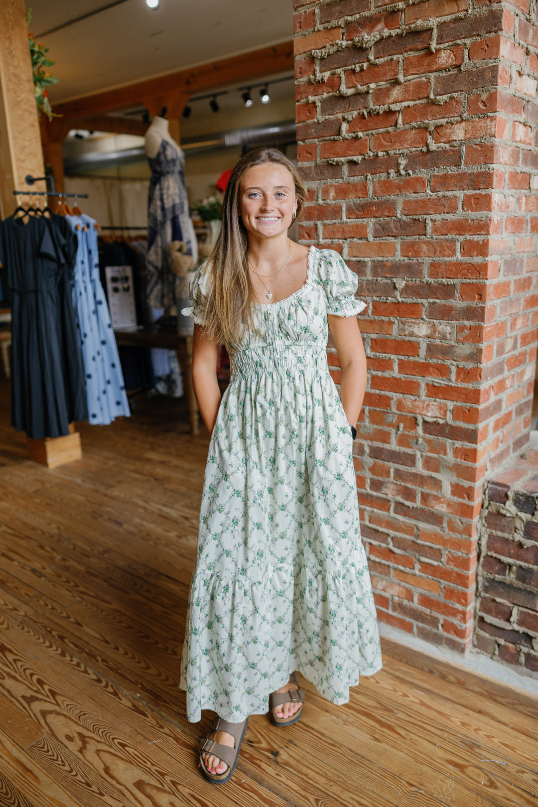 Hattie Midi Dress - Fern