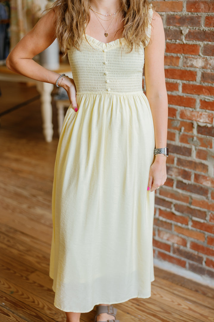 Kenzie Midi Dress - Yellow