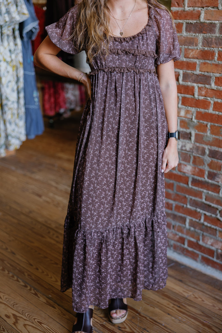 Stephanie Midi Dress - Chestnut