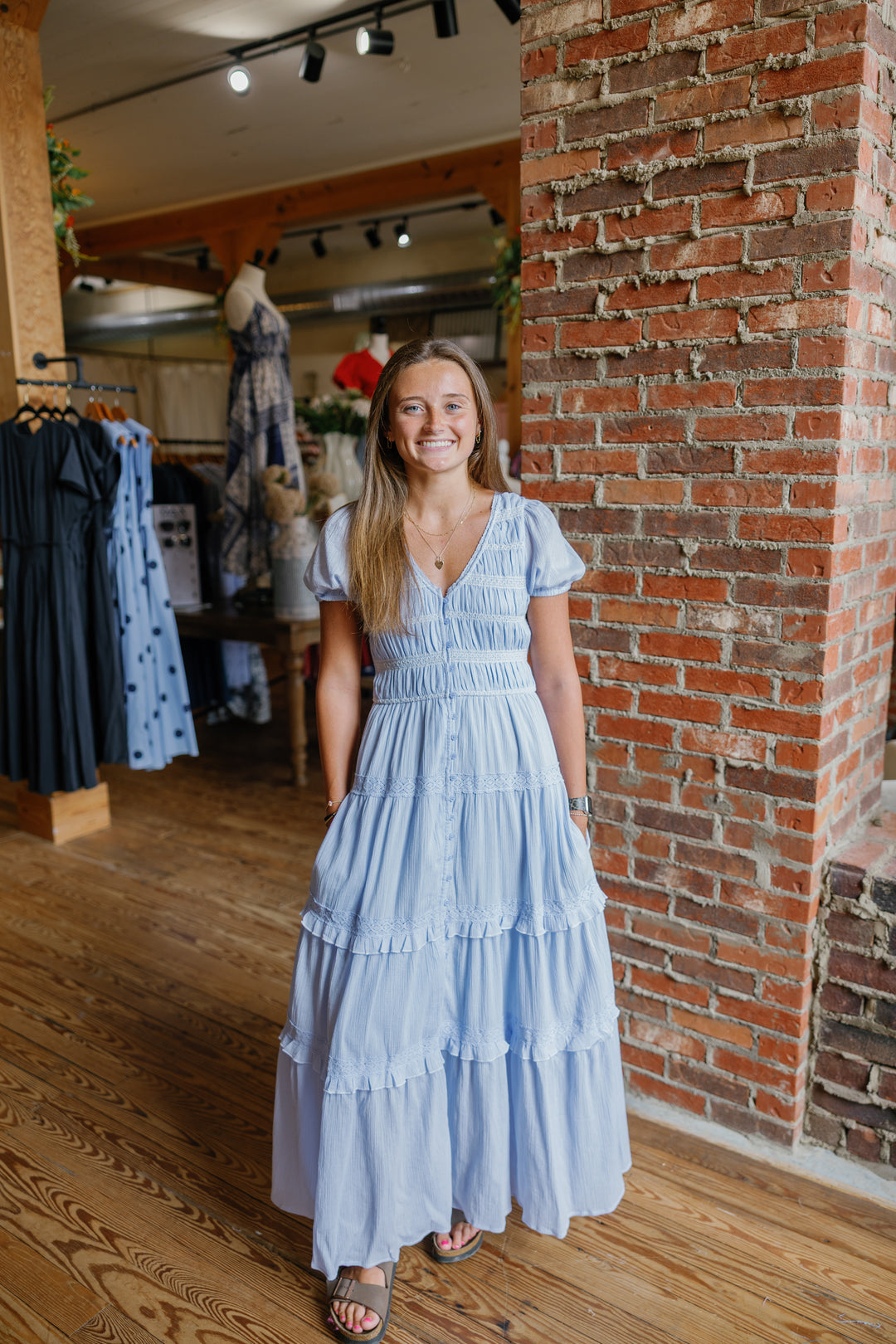 Sadie Midi Dress - Blue