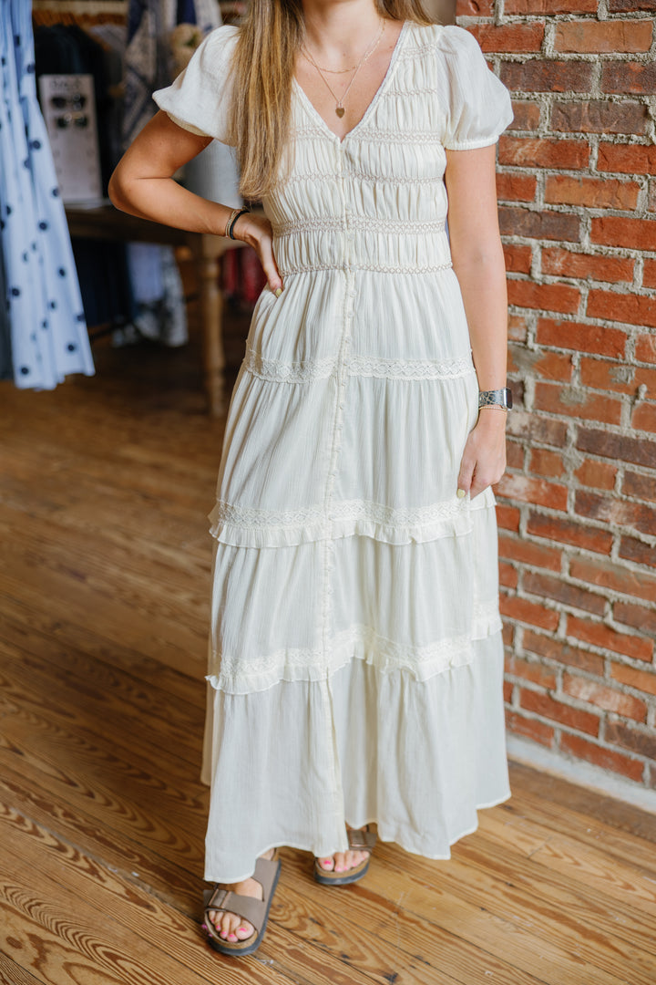 Sadie Midi Dress - Lemon Water