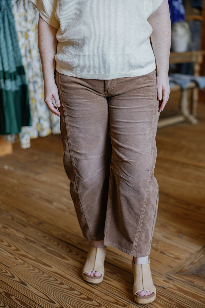 Harper Barrel Pants - Mocha