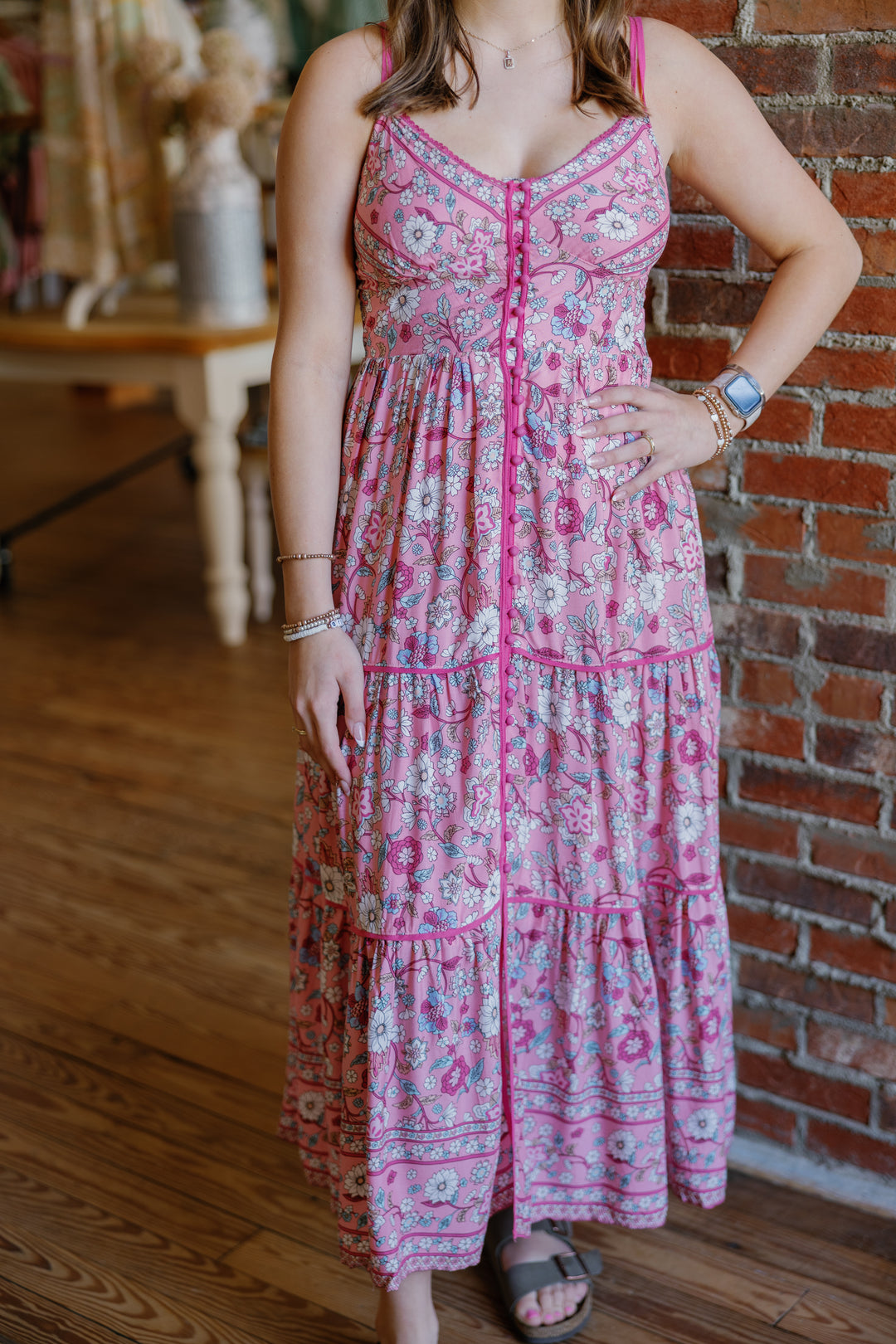 Maggie Midi Dress - Pink