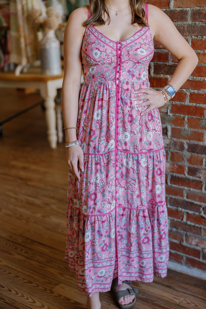 Maggie Midi Dress - Pink
