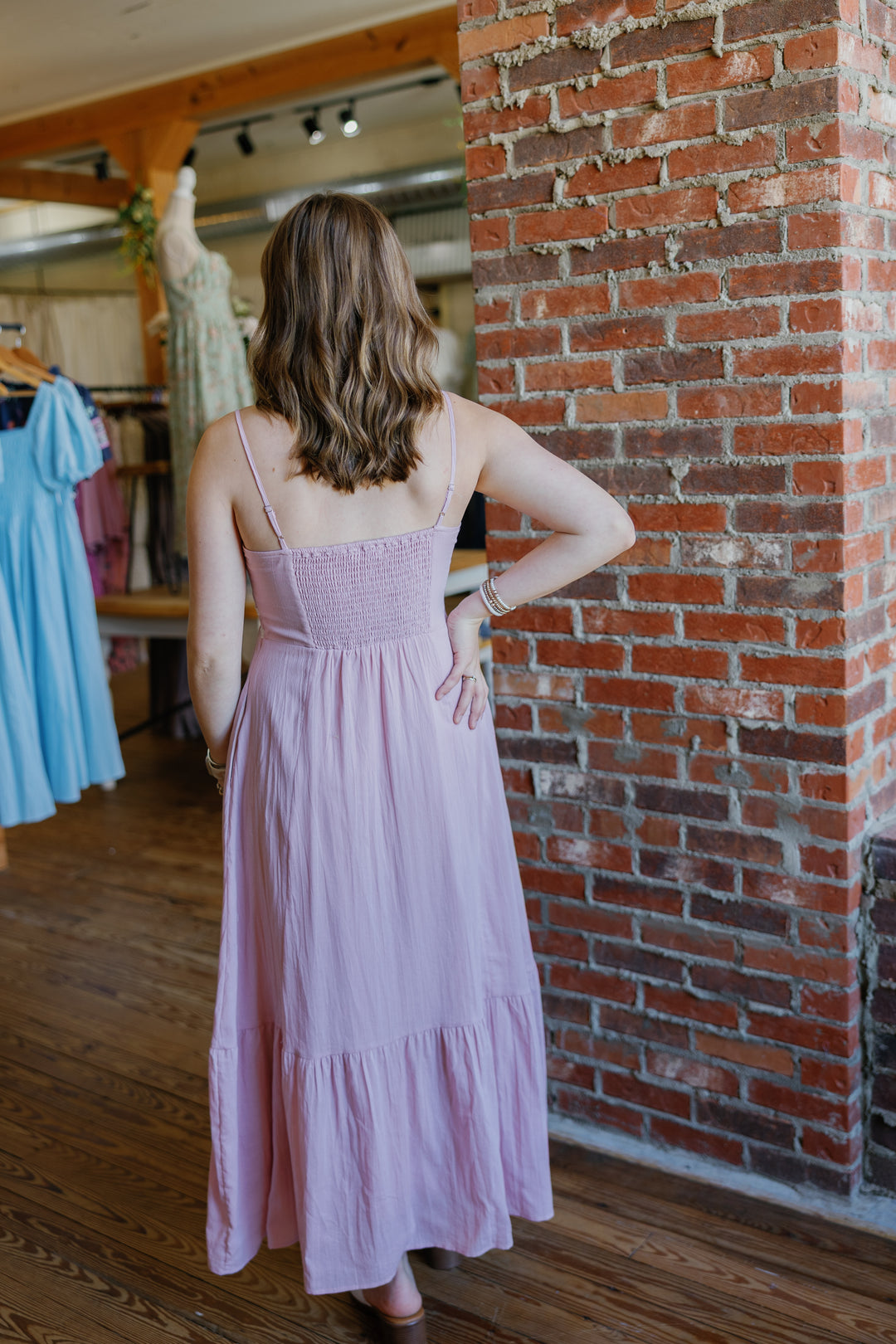 Macie Midi Dress - Dusty Pink