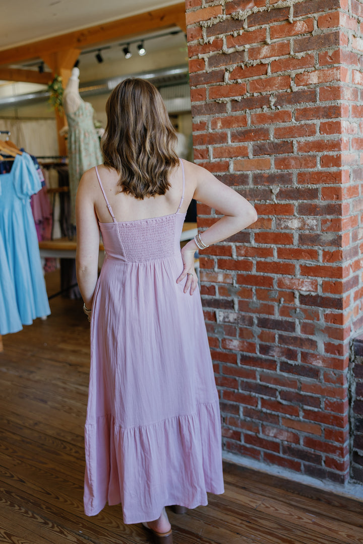 Macie Midi Dress - Dusty Pink