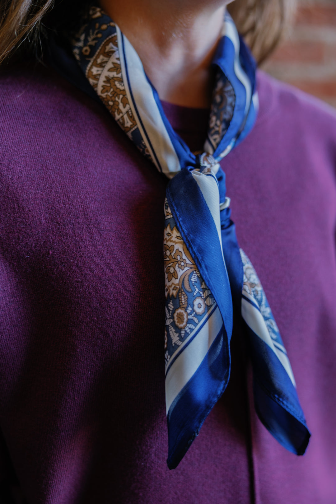 Alice Square Scarf - Light Blue Paisley